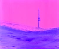 Image 4 of Tv tower - pink, 50x60 cm, mixed technique on canvas