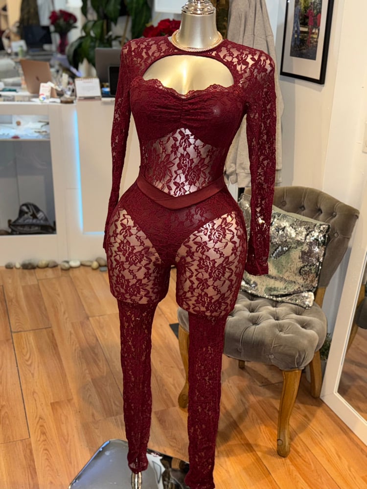 Image of The Siren Hour Lace Jumpsuit