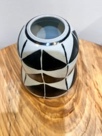 Image 1 of Black and White Triangle Vessel- Joanna Kirkland