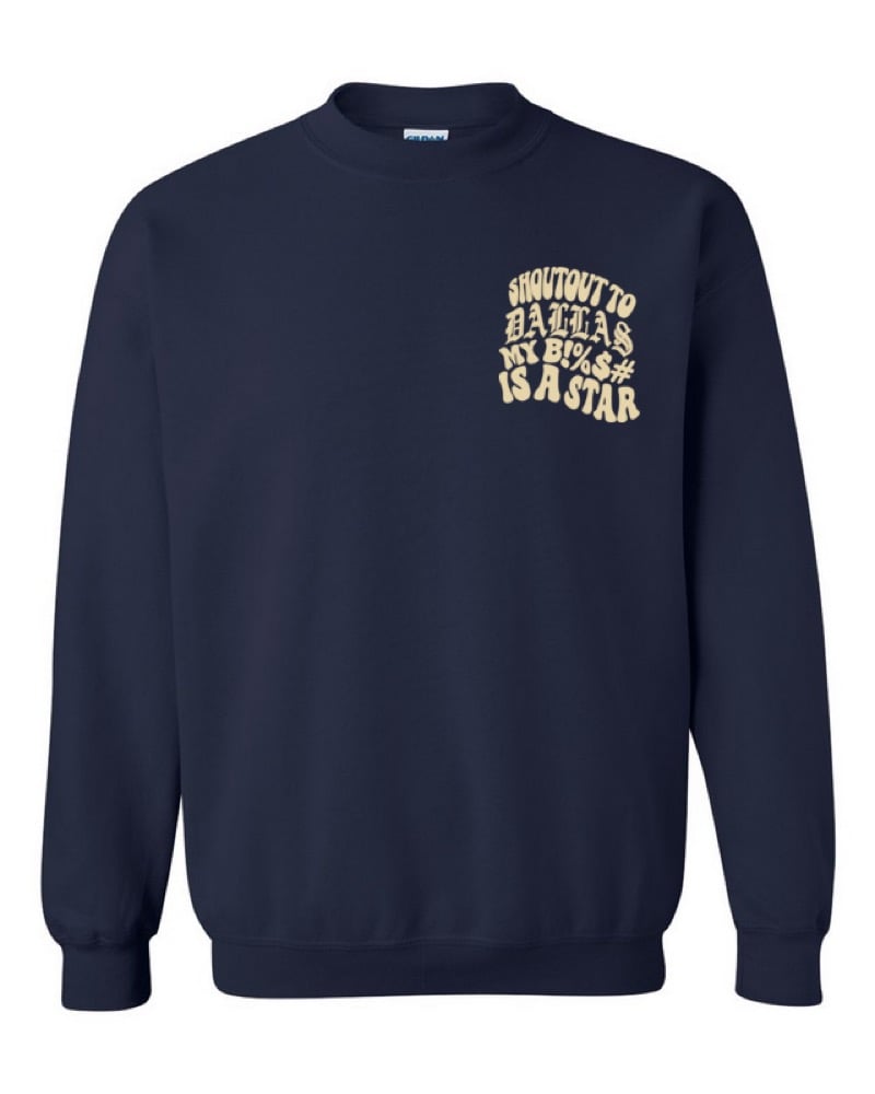 Image of DALLAS STAR CREWNECK (NAVY/CRM)