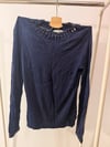 H&M NAVY SWEAT BEADED 