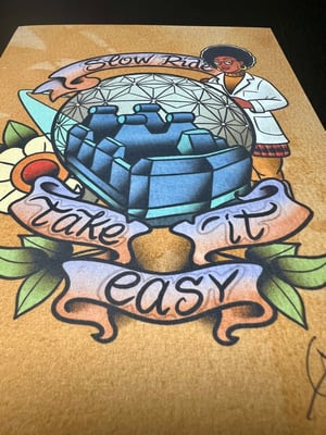 Image of 5x7" "Slow Ride" Spaceship Earth Inspired Print