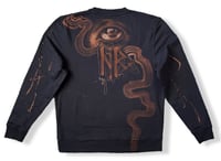 Image 2 of “CHAINED” CUSTOM BLEACH PAINTED PULLOVER SWEATER LARGE