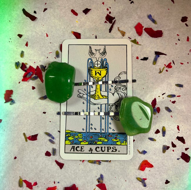 Green Aventurine Hair Clips