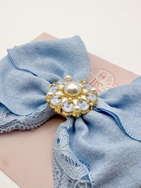 Image 2 of Spring Collection - Dusky Blue Emebellished Original Bow