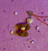Image 1 of Leo Charm- Handmade Teddy Bear Charm- Cute Polymer Clay Accessory