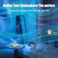 Image 3 of 3/16 Colors Water Ripple Projector Dynamic Rotating LED Night Light with Remote Dimming Family Bedro