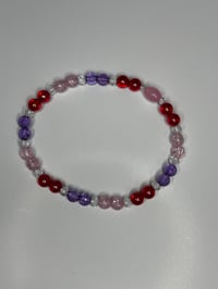 Image 4 of Pink & Purple Heart Tumbler Charm Bracelet | Valentines Cup Accessory