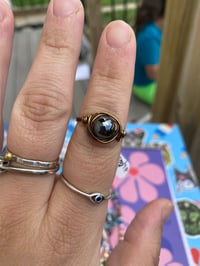 Image 1 of Hematite wire wrapped ring