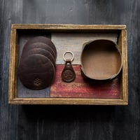 Image 1 of COASTER SET - BROWN/OLIVE