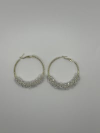 Image 2 of Beaded pearl hoop 