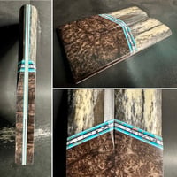 Image 1 of Giraffe Bone & Black Redwood Burl Segmented Knife Scales