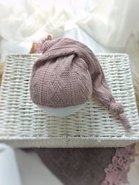Image 5 of Newborn set for photoshoot - bodysuit and sleep hat - dusty pink