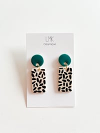 Paire de boucles d'oreilles céramique TOTEM RECTANGULA PM canard