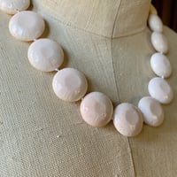 Image 4 of Angel Skin Pink Coral Necklace with Silver Clasp