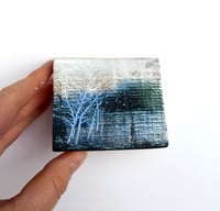 Image 4 of Tiny Silver Birch Trees Landscape on wooden block