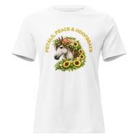 Image 2 of Women's Relaxed T-Shirt, Petals, Peace and Hoofbeats Horse Tee