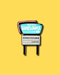 Sunflower Inn Motel Sign Enamel Pin