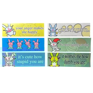 Image of happy bunny bumper stickers