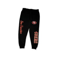 Image 1 of Blk And Red football Joggers 