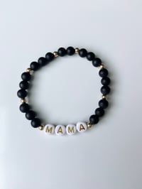 mama bracelet - black onyx + 14k gold filled beads