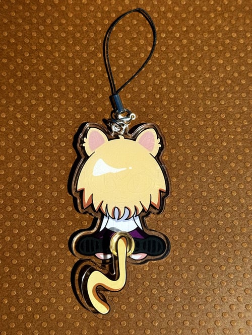 Image of Neco Arc tail wagging acrylic keychain