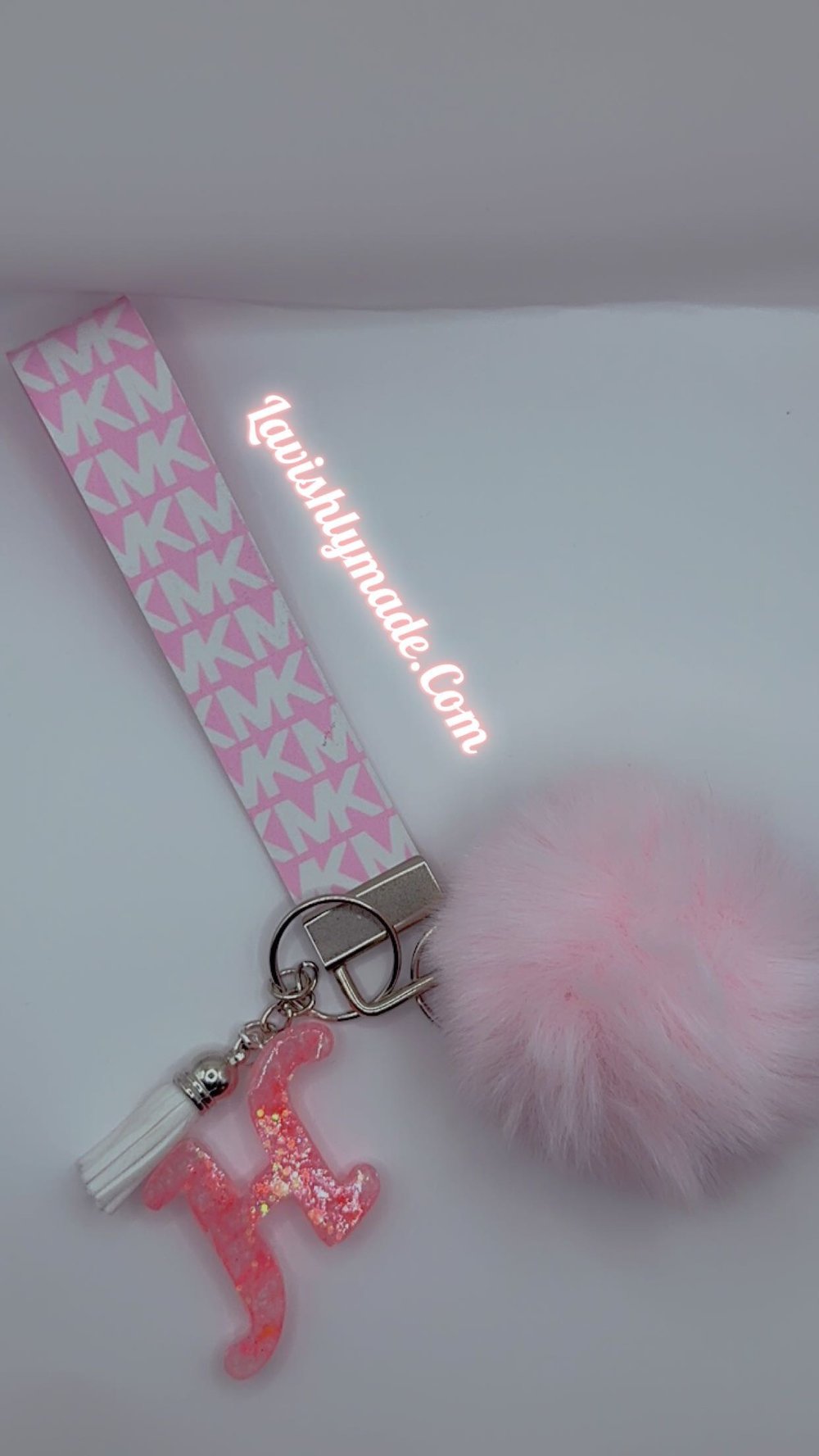 Image of White/pink MK Keychain🤍