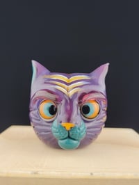 Image 5 of Orange Purple Kitty Face Pendant