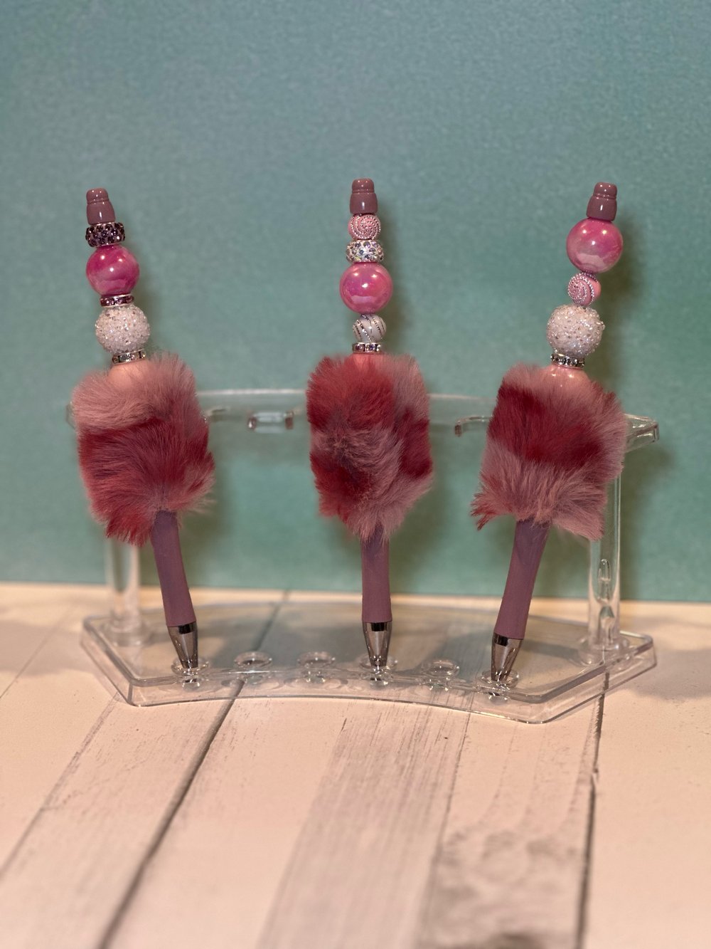 Image of Pink furry Pens / with a ink refill