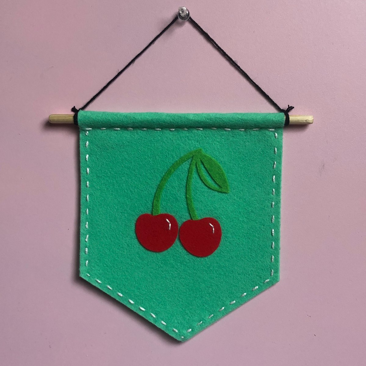 Embroidered Keychain - Cherries