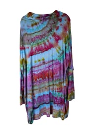 Image 6 of 3X PLUS Jersey Knit Open Cardigan in Tropical Agate Ice Dye