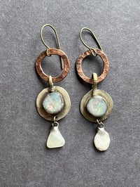 Image 1 of Opal resin earrings (white drops)