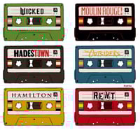 Image 1 of Broadway Musicals Cassette Tape Keychains [PRE-ORDER]