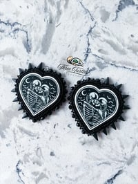 Image 1 of Skeleton Earrings (Dangly or Fingernail Posts)