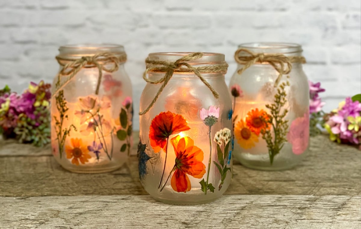 Image of Illuminated Pressed Flower Jar 8/29 Wicked Axe Haverhill, MA