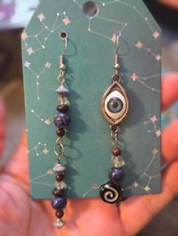 Eye Lapiz lauzli earrings