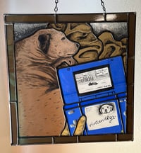 Image 4 of Stained glass 'My 2 dogs' panel