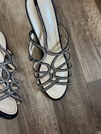 Image 2 of rhinestone black heels 
