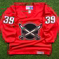 Image 1 of 2000 CCM NHL Practice Jersey Buffalo Sabres Dominik Hasek Red Alternate Sz. M