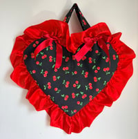 Image 1 of 🍒 Cherry Kisses Heart Handheld Bow Bag