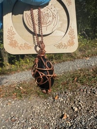 Image 4 of Black Obsidian Egg Copper PENDANT ONLY