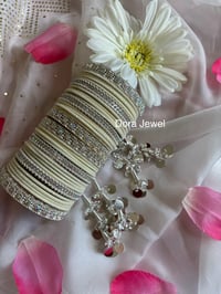 Image 1 of Stone and velvet bangles set 