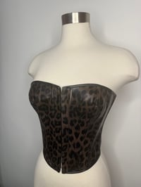 Image 3 of Britt Cheetha Leather Corset Top