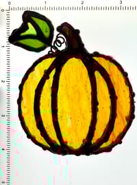 Image 2 of Copper Pumpkin Stained Glass Suncatcher
