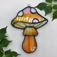 Image 2 of Iridescent Amber Mushroom Suncatcher 
