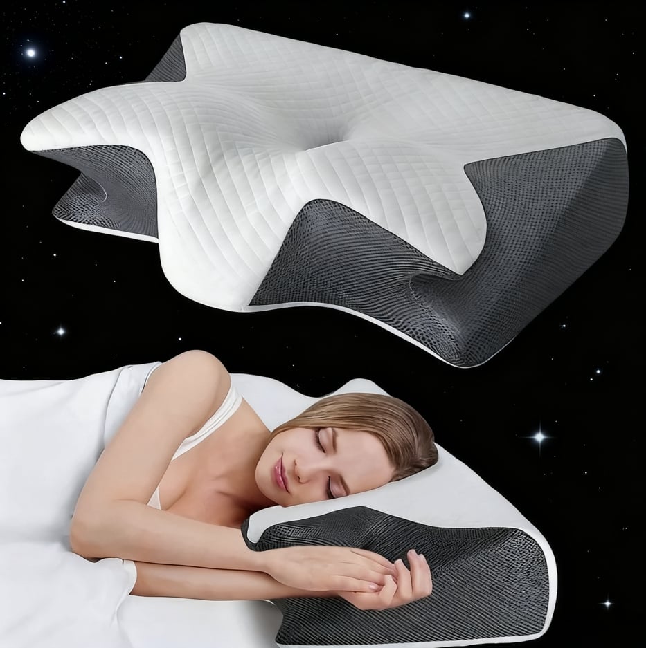 Image of 2025 Ergonomic Neck Horn Pillow for Side,Shoulder Relaxation, Soft Yet Firm Support,Back and Stomach