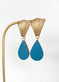 Image 1 of Boucles d'oreilles "Poema" en cuir upcyclé 