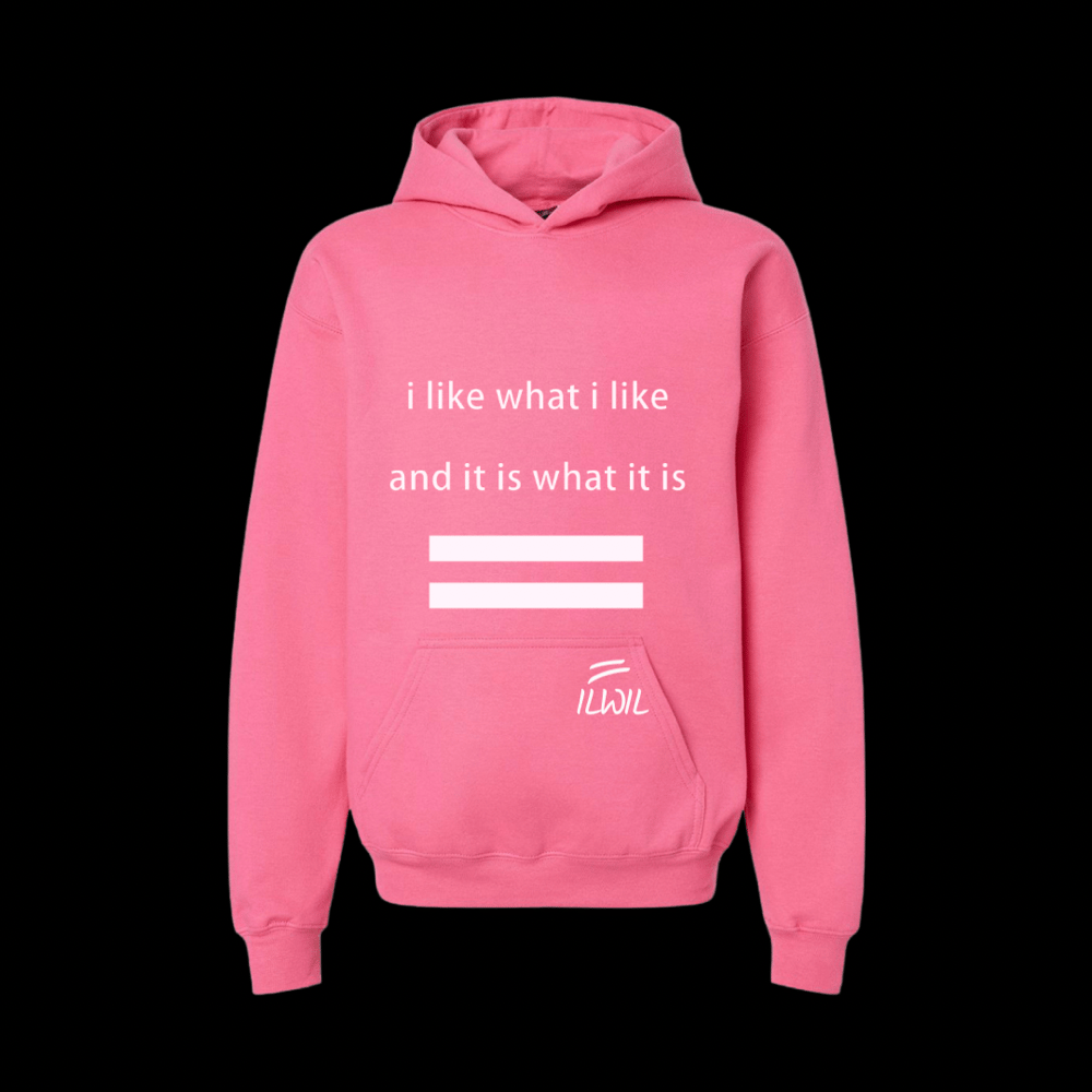 Image of I LIKE WHAT I LIKE HOODIE  PNK/WHT
