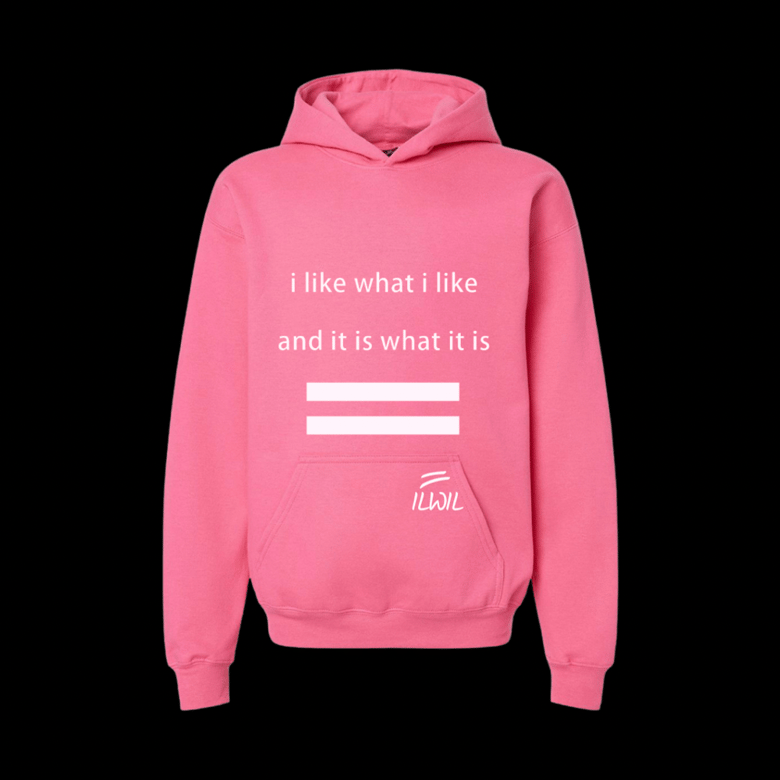 Image of I LIKE WHAT I LIKE HOODIE  PNK/WHT