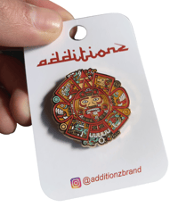 Image 2 of Aztec Sun Stone  Pin